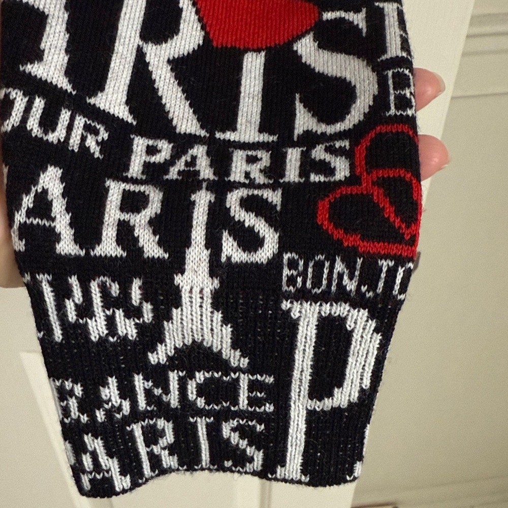 Balenciaga Black, White, and Red Love Paris-Motif Crewneck Sweater - Picture 10 of 13